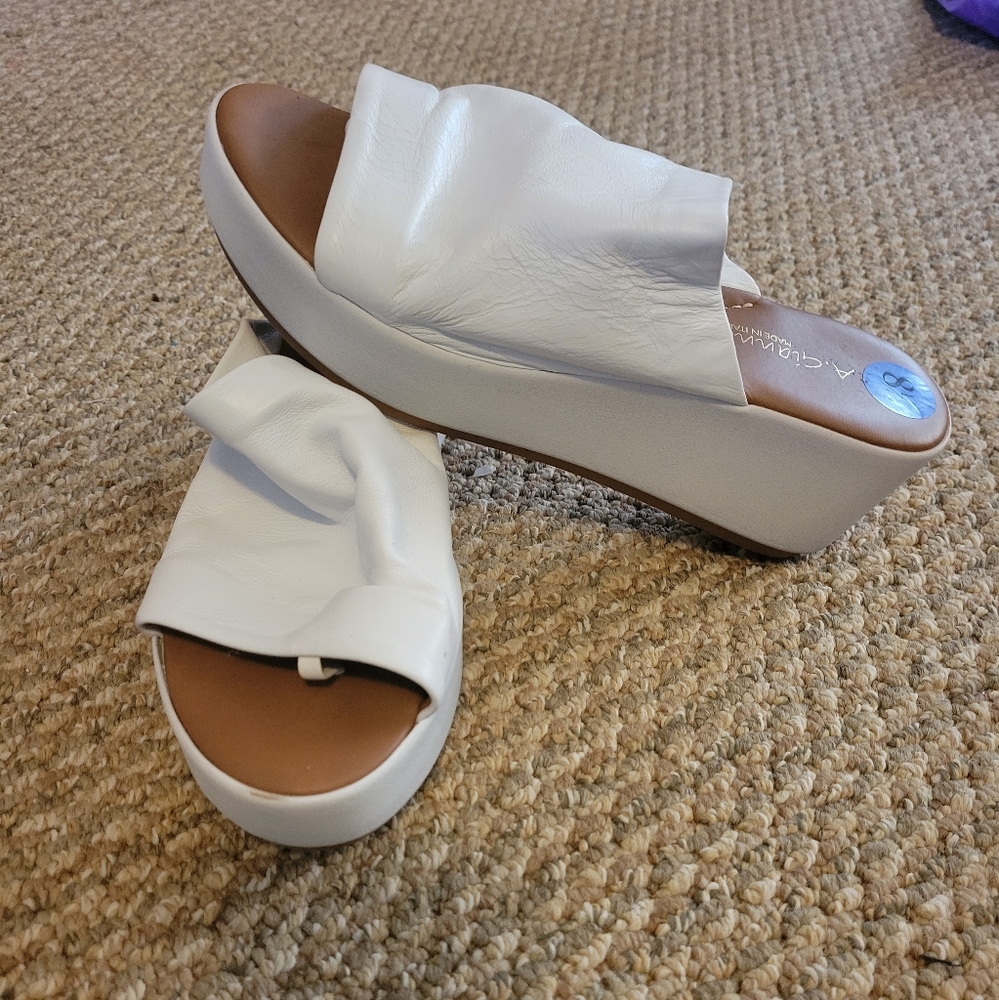 White Slide Sandals